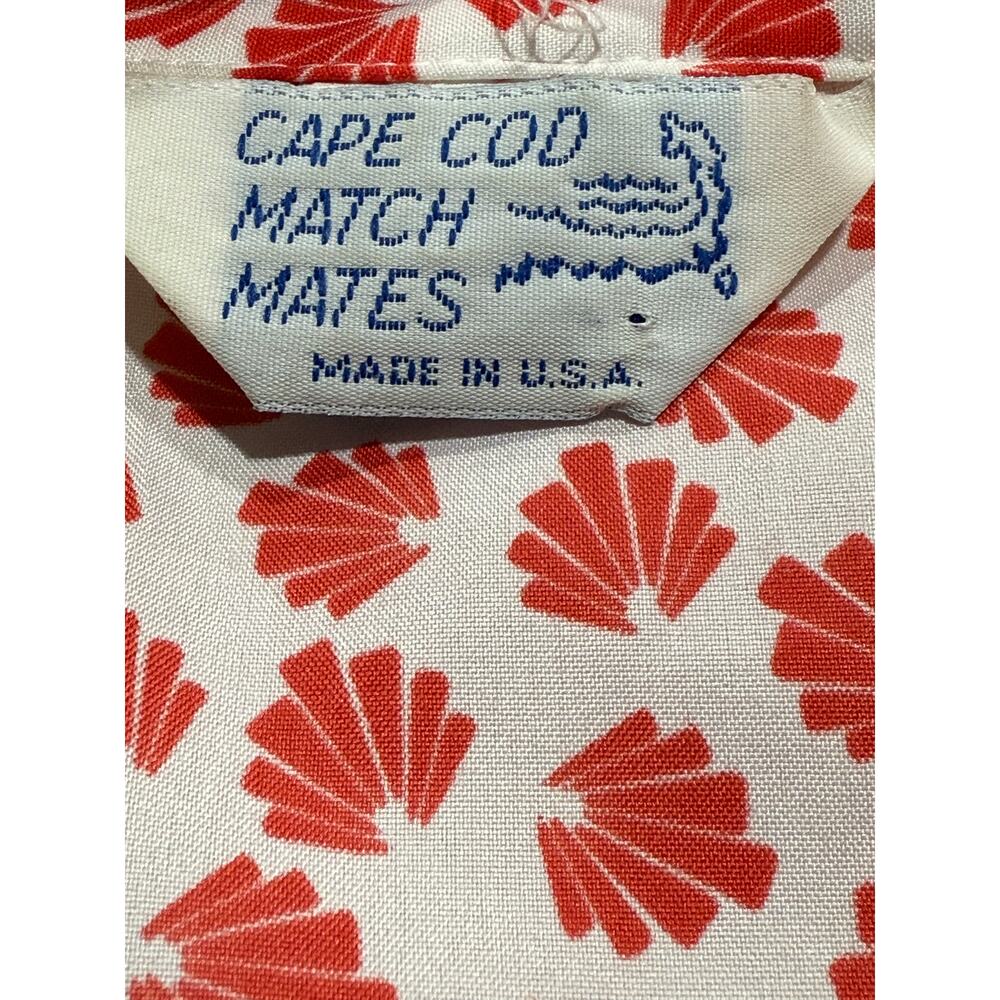VTG Cape Cod Match Mates Long Sleeve Blouse Bow Button Women Sz 18 USA Red White - Picture 2 of 9